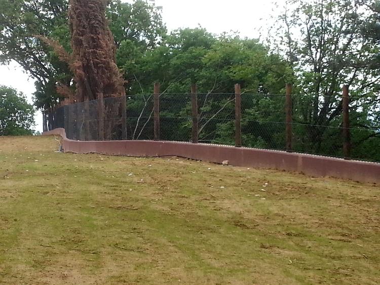 Maglia sciolta robusta su pali in legno