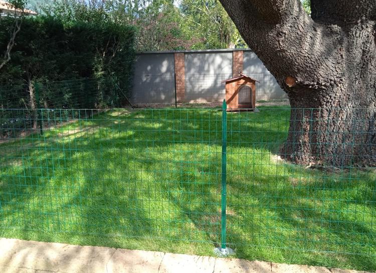 Piccola area cani in giardino