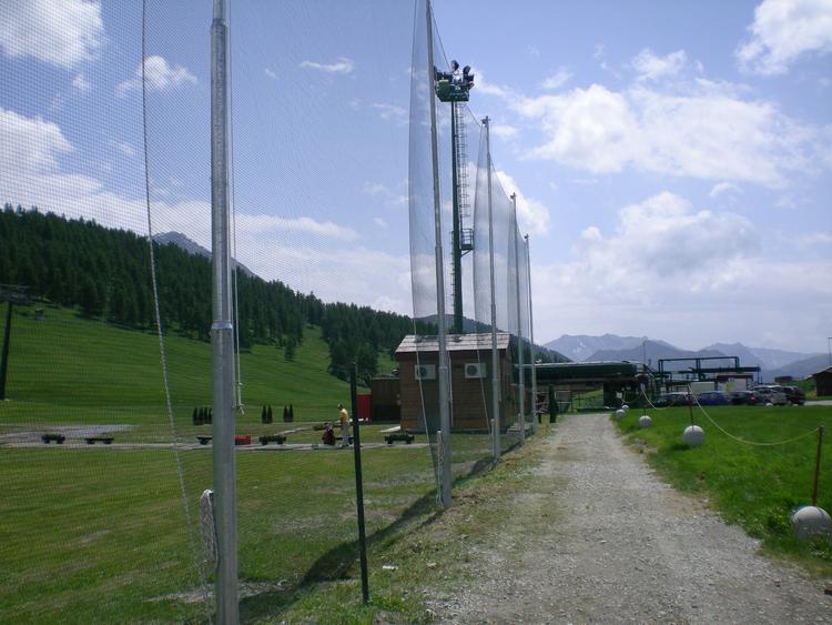 Rete protezione da golf sollevabile