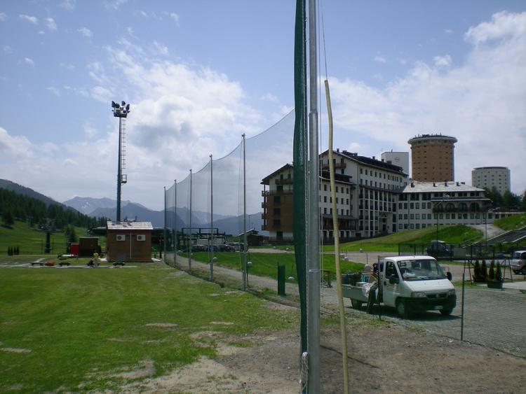 Rete protezione da golf sollevabile