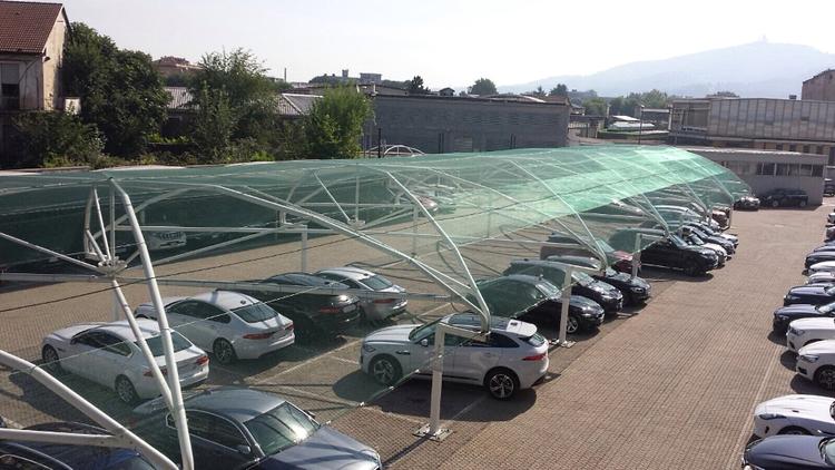 Copertura antigrandine concessionaria BMW