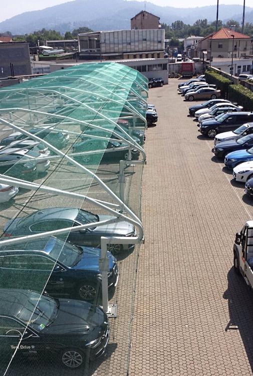 Copertura antigrandine concessionaria BMW