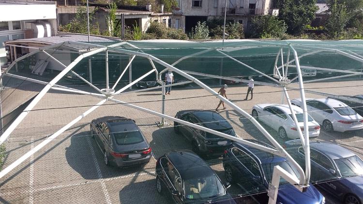 Copertura antigrandine concessionaria BMW