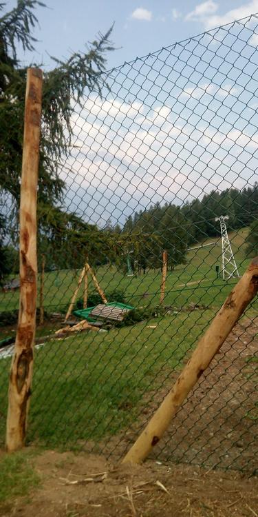 Recinzione montana con pali in castagno
